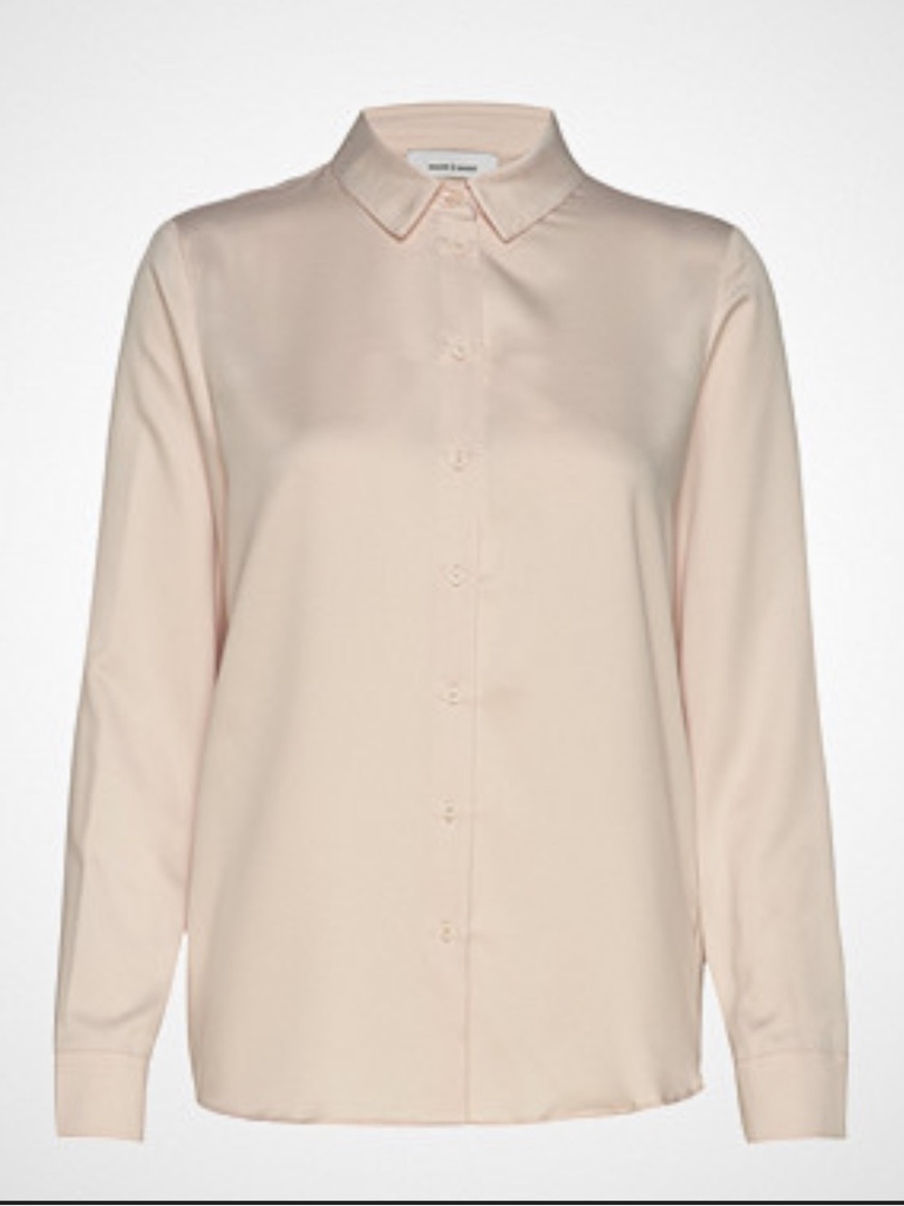 NWOT- Samsøe & Samsøe Pale Pink Satin Button-Up Blouse